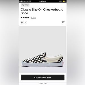 Vans classic checkered black M 6.5 / W 8.  Very good used condition